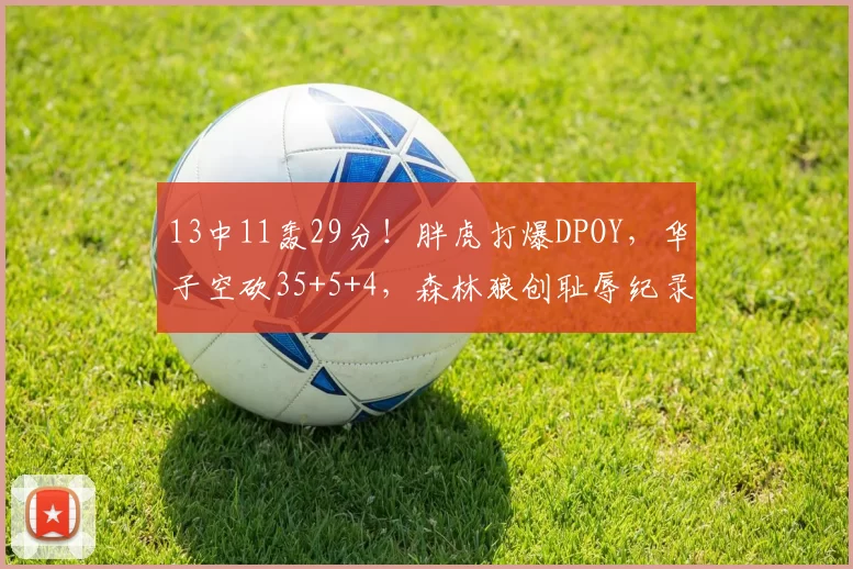13中11轰29分！胖虎打爆DPOY，华子空砍35+5+4，森林狼创耻辱纪录